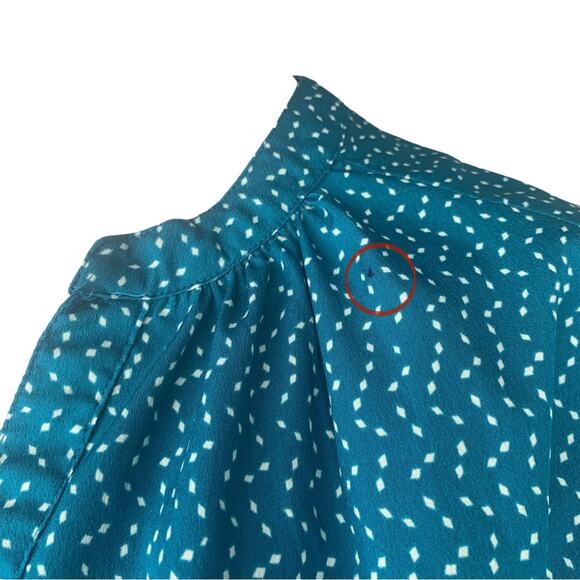 CW Classics Blouse Long Sleeve Green / White Speckles Size M - Picture 10 of 10